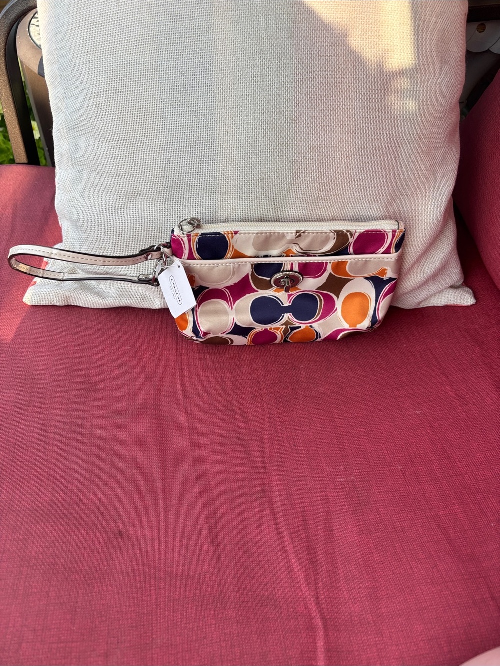 Coach Multicolor Circle Print Wristlet - Strap has some cracking. New with tags